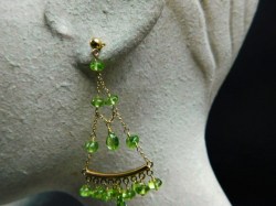 14k gold green drop ears good